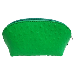Kožená beauty case - neonově zelená