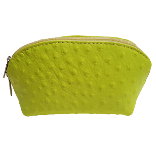 Kožená beauty case - neonově žlutá