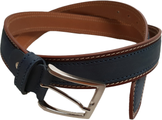 Kožený opasek 4cm - modrý s broušenou kůží
