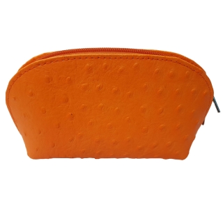 Kožená beauty case - neonově oranžová
