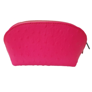 Kožená beauty case - neonově růžová